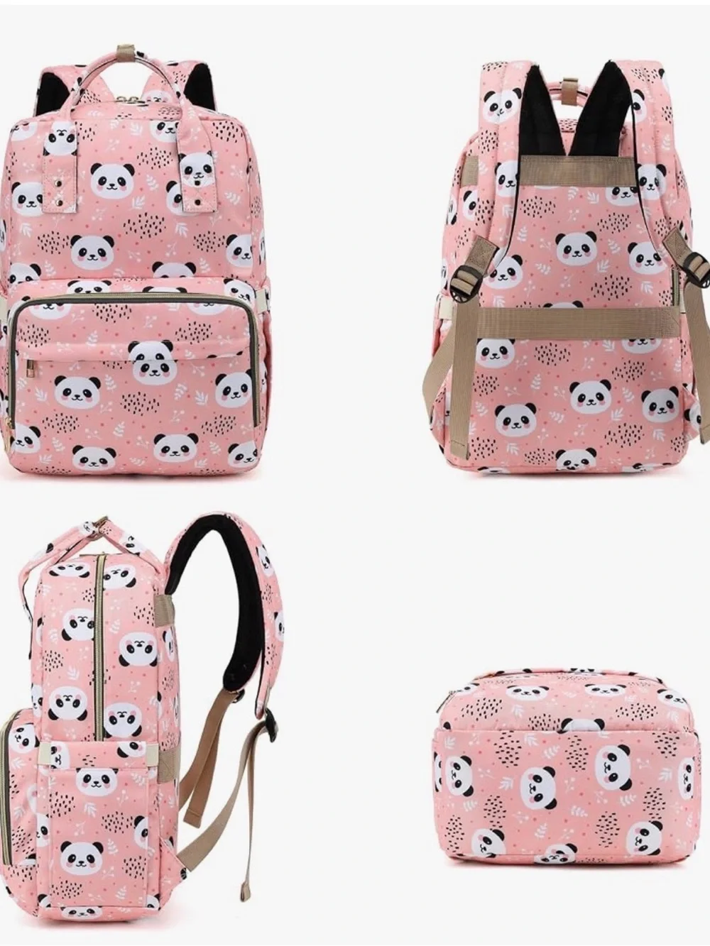 Kids Panda Print Backpack - Pink